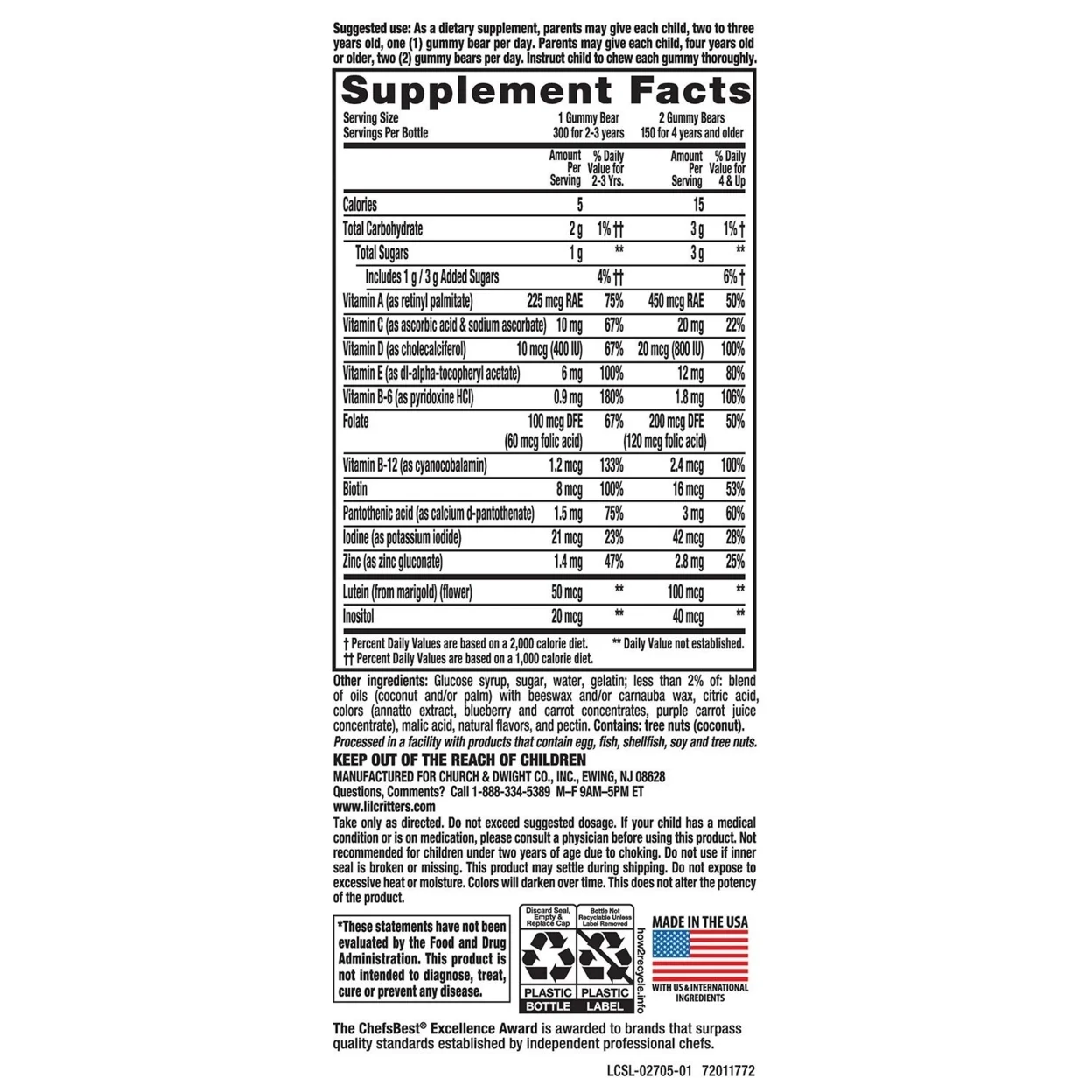 L'il Critters Gummy Vites Ositos de Goma