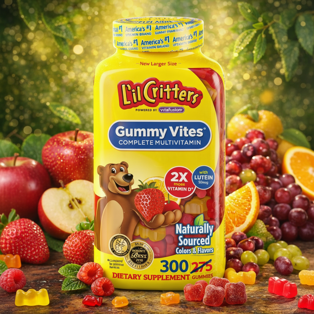 L'il Critters Gummy Vites con frutas frescas