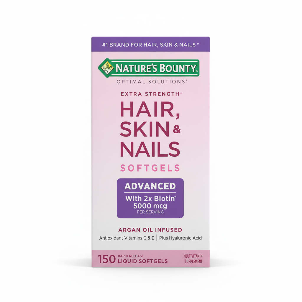 Nature's Bounty Hair Skin & Nails Advanced 5000 mcg - 150 Cápsulas Blandas