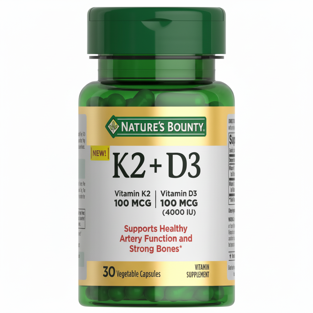 Nature's Bounty K2 + D3 30 Cápsulas Vegetales - Ajustada