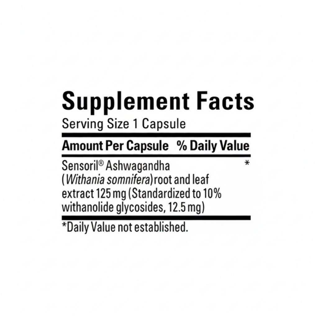 Tabla Nutricional - Nature Made Ashwagandha