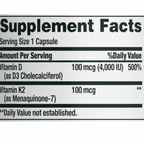 Tabla Nutricional - Nature's Bounty K2 + D3